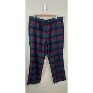 J Crew NWT Mens XL Pajama Pants Plaid Flannel Red Green Navy Tie Waist